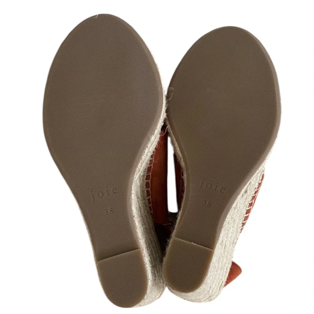 JOIE Kaili Suede Jute Wedge Espadrilles Sandals - Rust Size 6 — FALL VIBES!!!